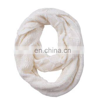 TOROS Comfortable Acrylic Wholesale Plain Ladies White Loop Scarf