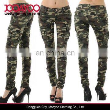 Ladies Women's Green Jeans Trousers Camouflage Cargo Pants