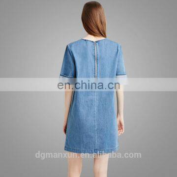 Fashion Style Denim Shift Dress Cowboy Women Tops 2016 photo-5