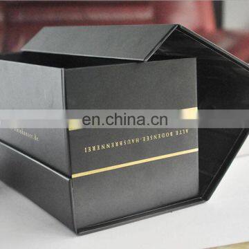 China Wholesale Customized Gold Logo Printing Black Hardcover Paper Box With Magnetic Turnover photo-3