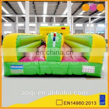 Over 20 years experience factory supplier green 2 lane interactive bungee run challenge indoor inflatable bungee run games