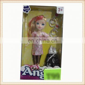 9" plastic toy big head girl doll