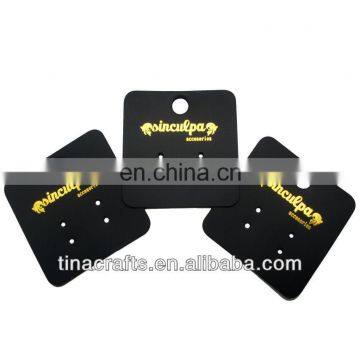 5*5cm Black PVC earring cards with gold logo