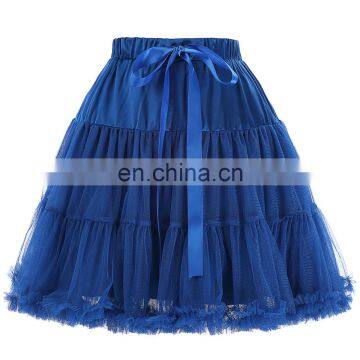 Belle Poque Luxury 3-Layers Soft Tulle Netting Blue Crinoline Petticoat Underskirt for Retro Vintage Dresses BP000226-4