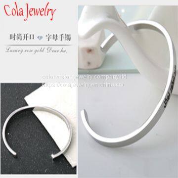 Custom Inspirational Jewelry Fashion Stainless Steel Cuff Bangle Bracelet photo-2