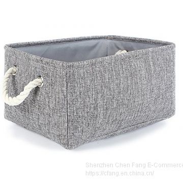 Small Storage Basket Linen Storage Bins for Toy Storage,Grey