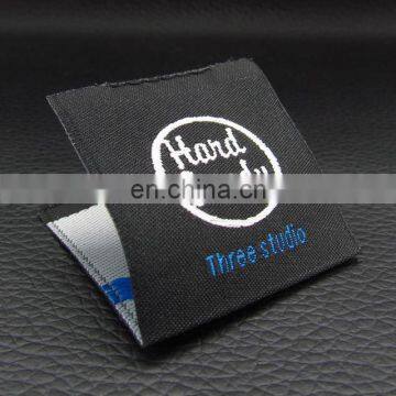 Customized cheap black satin woven labels for clothing