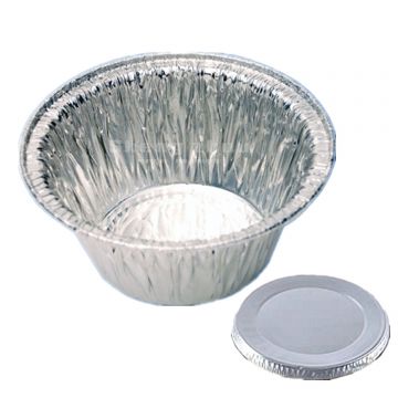 Aluminum Disposable Pans Round with Aluminum Foil Lids (100 Pack), Round Foil Pans for Takeouts and Catering, Aluminum Pans Used Warming Appetizers, Baking Small Goodies-230 ML