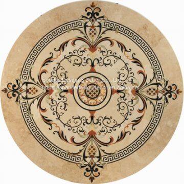 Manufacture Custom Made Hotel Lobby Flooring Design Natural Marble Waterjet Medallion Tiles photo-4