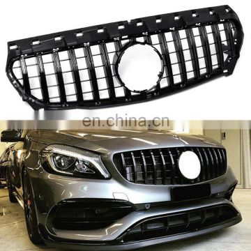 Black GTR Grille Grill Fit 13-16 for Mercedes Benz W117 CLA200 CLA250 CLA45 AMG