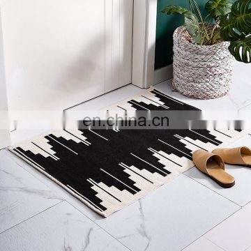 Decorative home accessories cotton woven floor mat livingroom printed rug carpet