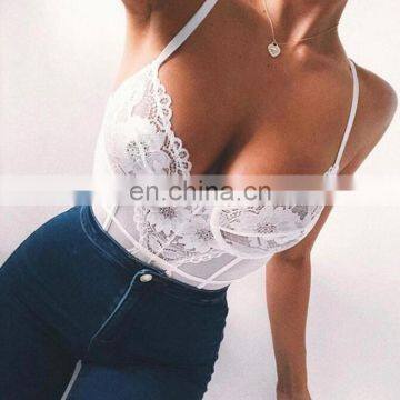 Floral Lace Bodysuit Women Patchwork Mesh Bodysuit 2021 Ladies Summer Skinny Sexy Teddy Bodysuit Body Femme photo-2