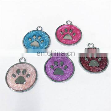 Decorative dog collar accessories paw print charm dog