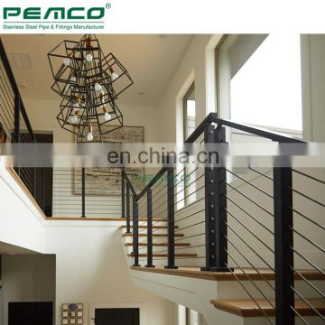 Hot Sale Home Stainless Steel Stair 4 6 8 10 Wire Rope Railing Systems Staircase Handrail Design