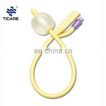 Three Way 16fr 26fr Silicone Coated Indwelling Urinary Bladder Urine Foley Catheter with Balloon