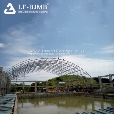 LF Galvanized Space Frame Coal Bunker Steel Structure Coal Storage Shed Building photo-4