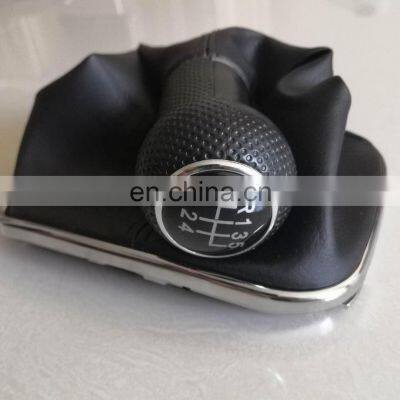 Wholesale Quality Auto Parts Car Accessories Gear Shift Knob With Black Leather Covers Car Gear Shift Cover 5SPEED for VW photo-5