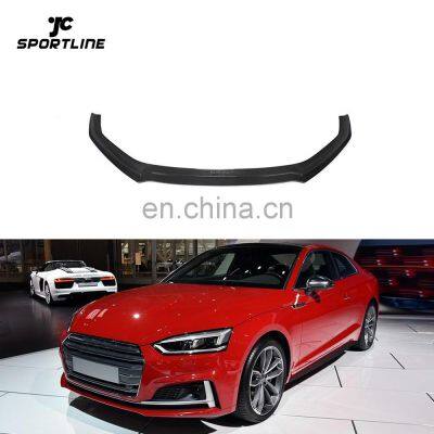 JC Sportline NEW Style S5 Carbon Fiber Car Front Lip Splitter for Audi S5 B9 A5 SLINE 2017-2019