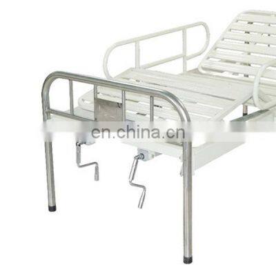Multi-function Stainless Steel Headboard Elderly Care 2 Crank Manual Hospital Bed photo-2
