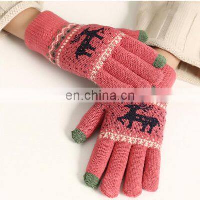 Hot Selling Custom Knitted Touch Screen Gloves Mittens Unisex Touch Screen Gloves for Smartpad photo-2