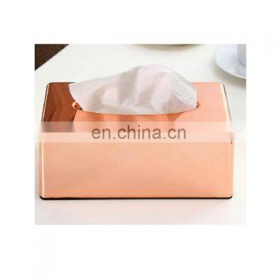 stainless steel copper plated shiny tissue box