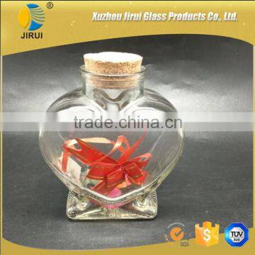 300ml empty glass heart shape gift bottle