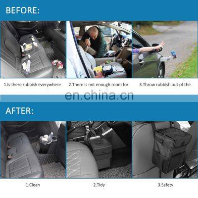 RTS Autoaby Waterproof Auto Organizer Garbage Storage Pockets Closeable Portable Car Trash Can photo-5