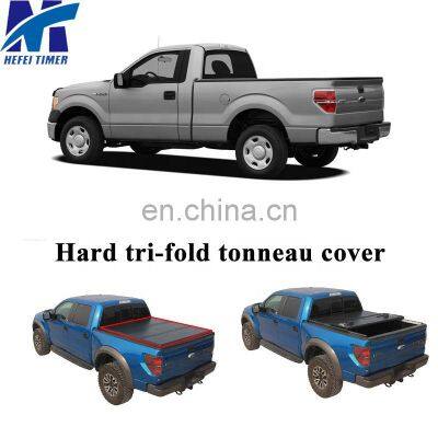 HFTM Wholesale Truck Bed Hard-Tri Folding Pickup Tonneau Cover for Ford Ranger F150 F250 F300 Super Duty Foldable Tonneau Cover photo-3