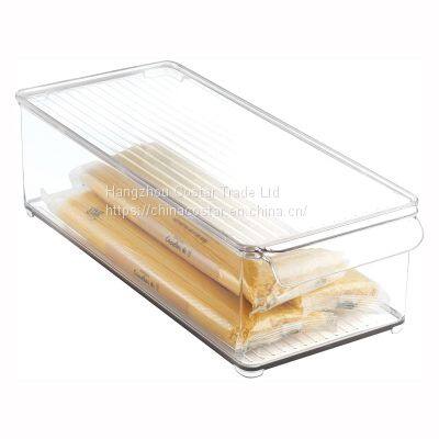 Plastic Food Storage Container Bin With Lid and Handle for Kitchen, Pantry, Cabinet, Fridge, Freezer -Organizer for Snacks, Vegetables, Pasta photo-5