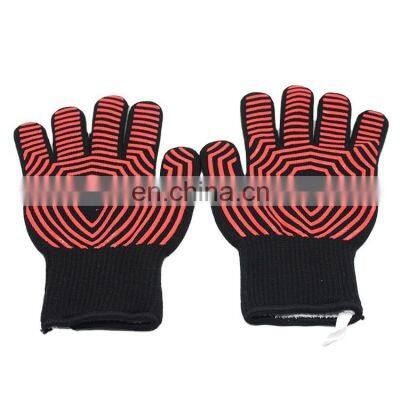 1472 F Customized Logo Aramid Printed Silicon BBQ Grill Oven Mitts Heat Resistant Gloves