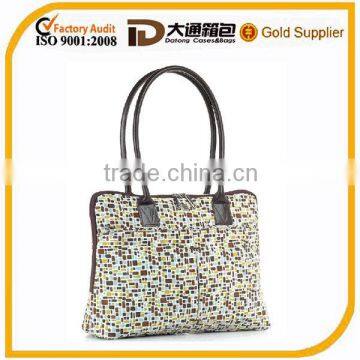 Simple fashion leisurely single-shoulder handing nylon laptop bag for lady