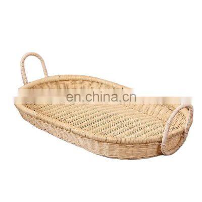 Best Seller Rattan Baby Changing Basket Handmade Wicker Storage basket With Handle Woven vietnam supplier