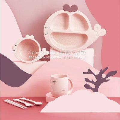 Kids Feeding Training Bowl Baby Separated Food Silicone Plate Set photo-2