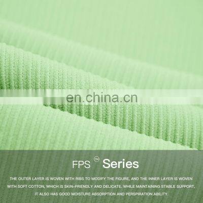 Ribbed Custom Semi Fixed Cups Yoga Crop Tops Long Sleeve High Impact Women Sports Bras photo-3