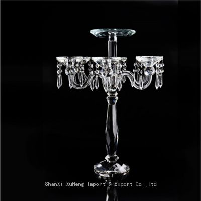 Crystal 7 Arms Bead Candelabra Wedding Centerpieces For Event Tabletop Decoration