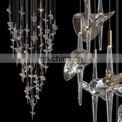 Large Hanging Lamp Show Room Modern Custom Lamps Hotel Engineering Lobby Large Chandelier Postmodern Glass Chandeliers