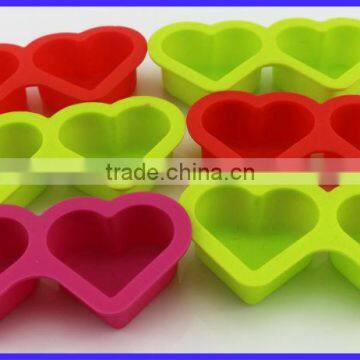 Two Cavity Lovely silicone molds heart shaped