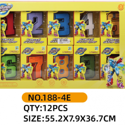 Educational Assembling Building Blocks Action Figure Deformation Robots number for children