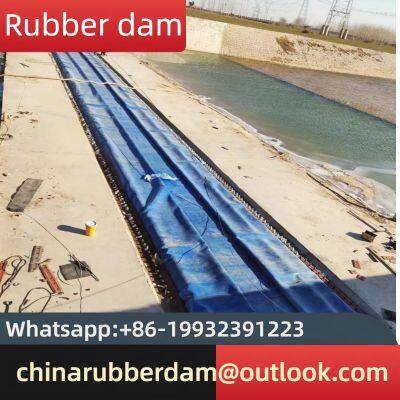 River reservoir gas shield dam filled with water rubber dam