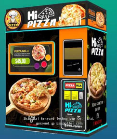 Máquina para fazer pizza indoor totalmente automática para restaurantes. Máquina dispensadora de pizza fresca.