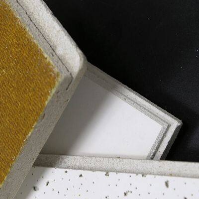 Acoustic Ceiling Tile Mineral Wool Glass Fiber Rock Wool 600X600 (2X2) Cinema Supermarket Office Ceiling