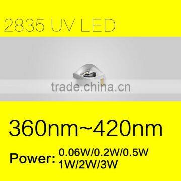 Ultraviolet Light Source SMD 2835 UV LED with 3W and 365nm for Light Curing