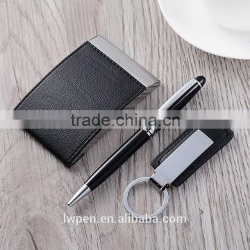 Wholesale business card holder and pen keychain gift set