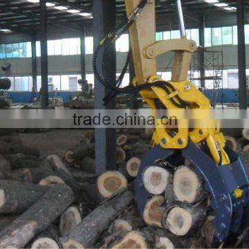 kobelco Doosan CAT Excavator Rotating Wood Log Stone Grapple