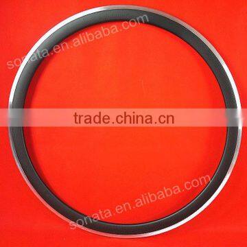 Sonata aluminum braking surface carbon wheels 700C alloy bicycle wheel 38mm clincher 3K matte