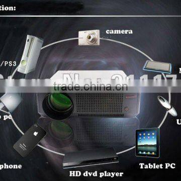 Full hd 3d led projector 720P with 2800lumens HDMI+VGA+AV+DVB+YPBPR+HD+ USB+AUDIO IN