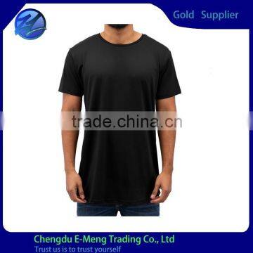 Wholesale Custom Made O-neck Black Slim Fitted Tall Tshirt