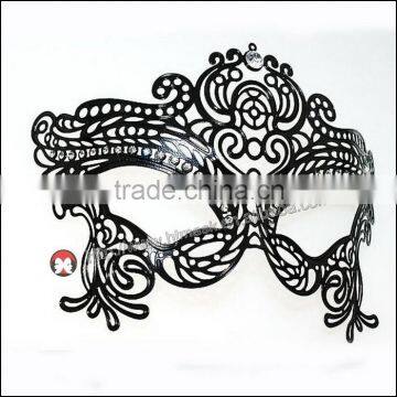 Luxury Black Metal Laser Cut Venetian Mask Innovation Rhinestones photo-2