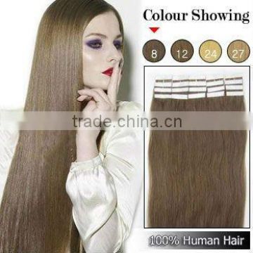 Blond Color High Quality Remy Hair Skin Weft/PU Weft/Tape Hair Extension