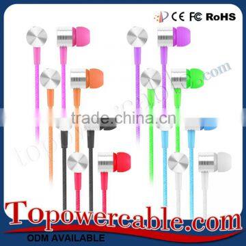 Cheap Custom Cute Flat Wire Headphone For Samsung For Htc